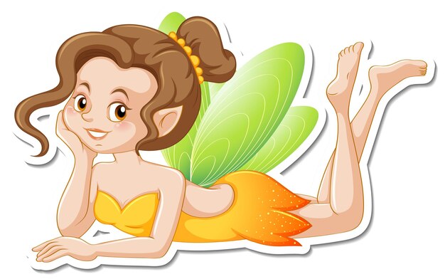 Beautiful fairy cartoon character sticker