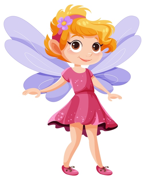 Free vector beautiful fairy cartoon character