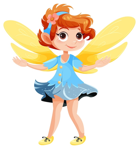 Free vector beautiful fairy cartoon character