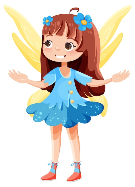 Free vector beautiful fairy cartoon character