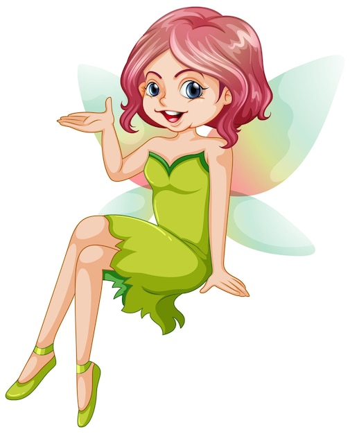 Free vector beautiful fairy girl cartoon character