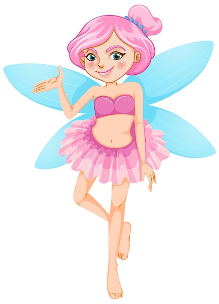 Free vector beautiful fairy girl cartoon character