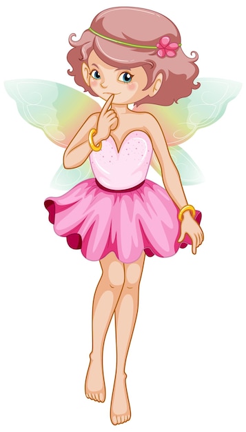 無料ベクター 美しい妖精の女の子の漫画のキャラクター