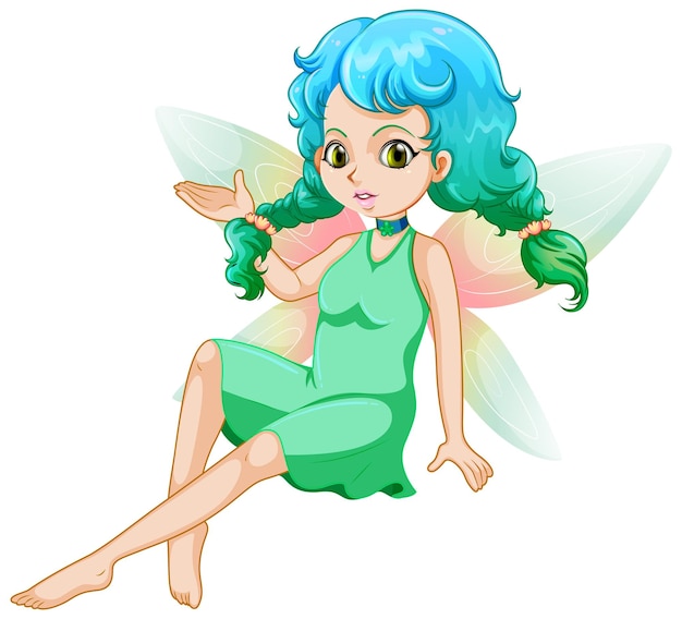 Free vector beautiful fairy girl cartoon character