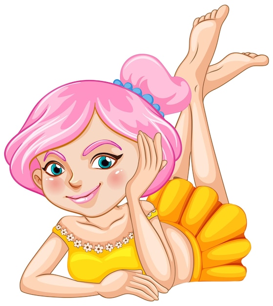 Free vector beautiful fairy girl cartoon character