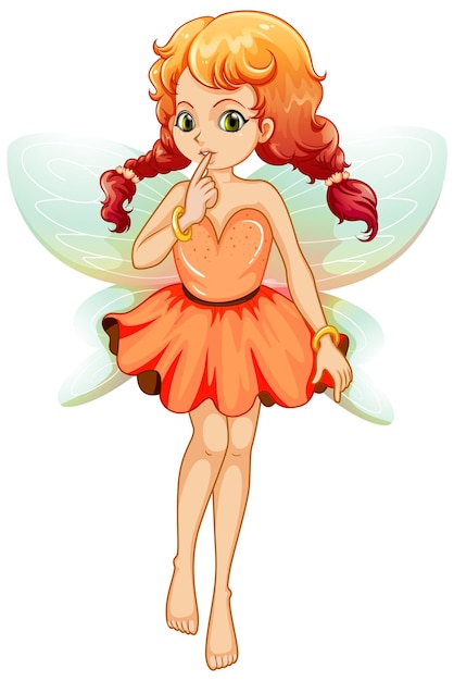 Free vector beautiful fairy girl cartoon character