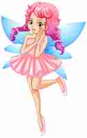 Free vector beautiful fairy girl cartoon character