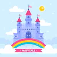 Free vector beautiful fairytale castle concept