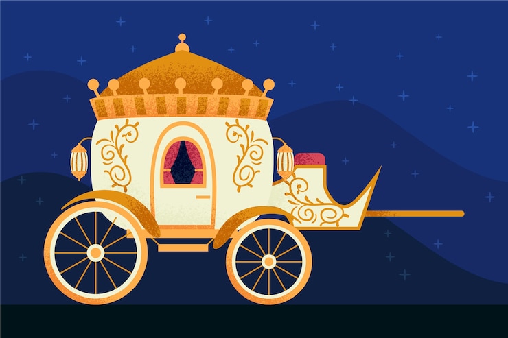 Free Vector beautiful fairytale cinderella carriage