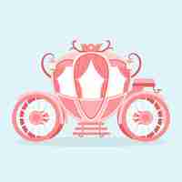 Free vector beautiful fairytale cinderella carriage