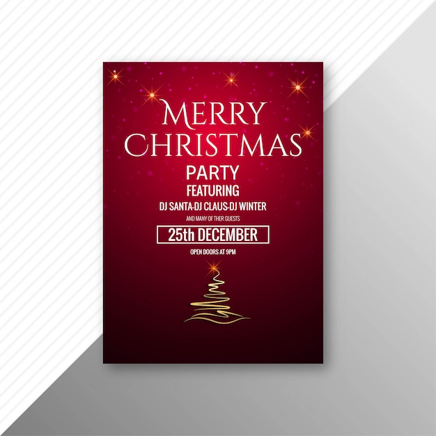 Free vector beautiful festival merry christmas flyer template design