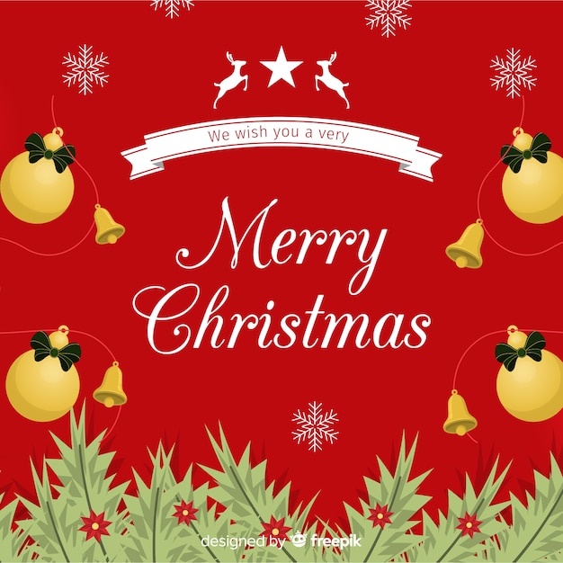 Free vector beautiful flat christmas background