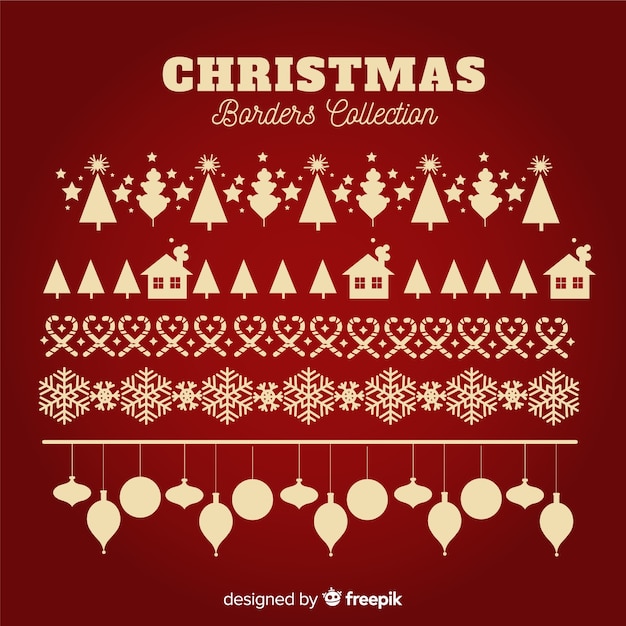 Free vector beautiful flat christmas decoration design