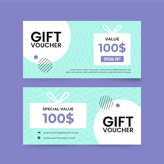 Free vector beautiful flat design gift voucher banner