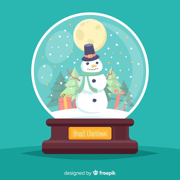 Free vector beautiful flat snowball globe