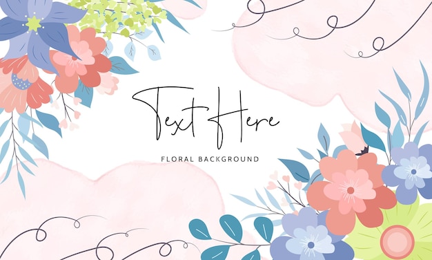 Beautiful floral background design with flower leaves
