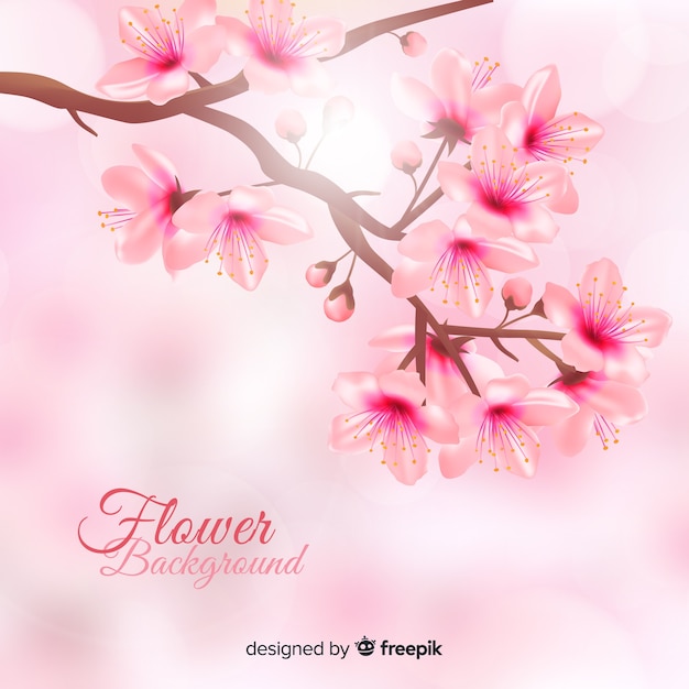 Beautiful floral background in realistic style