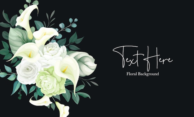 Beautiful floral background white lily and rose