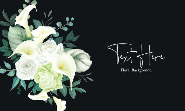 beautiful floral background white lily and rose