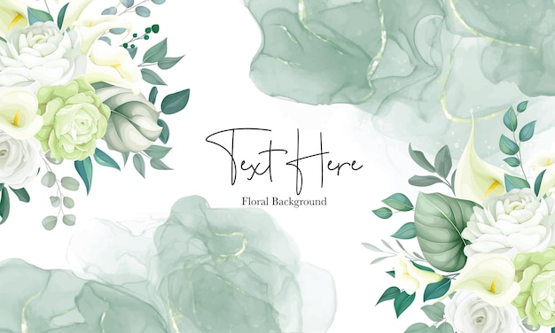 Free vector beautiful floral background white lily and rose