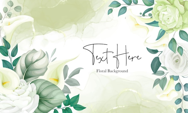 Free vector beautiful floral background white lily and rose