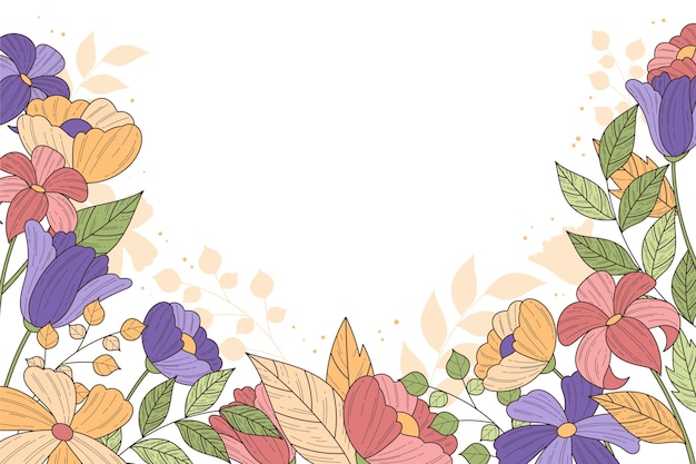 Free vector beautiful floral background with copy space