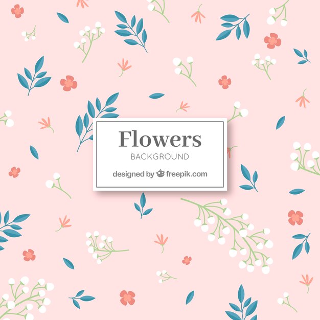 Beautiful floral background with flat design