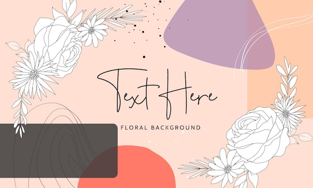 Beautiful floral background with monoline design