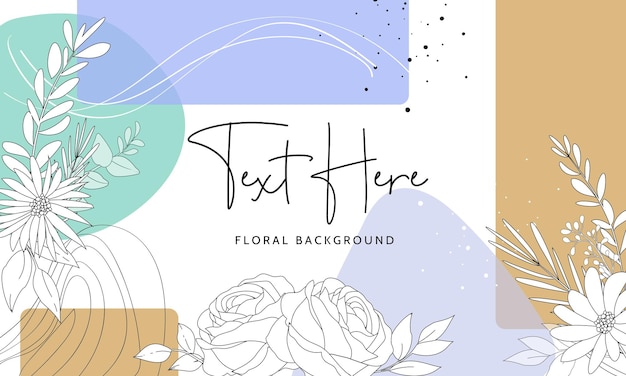 Beautiful floral background with monoline design