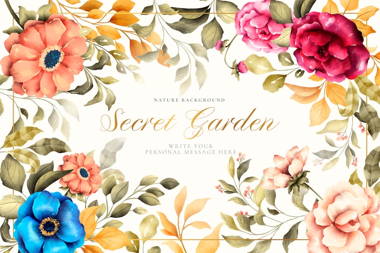 Free Vector beautiful floral background with vintage nature