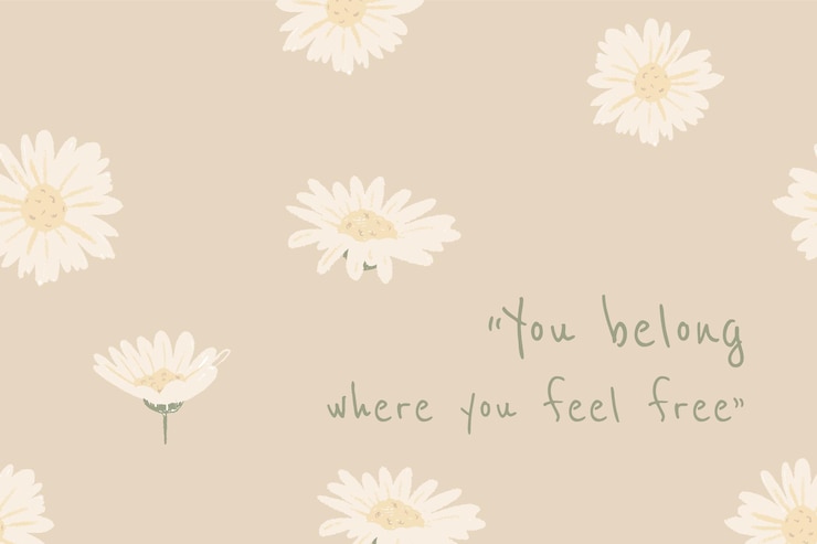 Free Vector beautiful floral banner template daisy illustration with inspirational quote