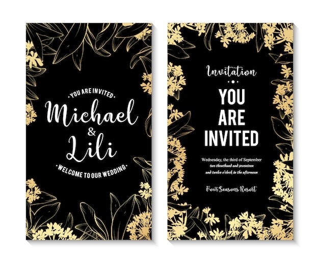 Free vector beautiful floral banners set. element for design or invitation card