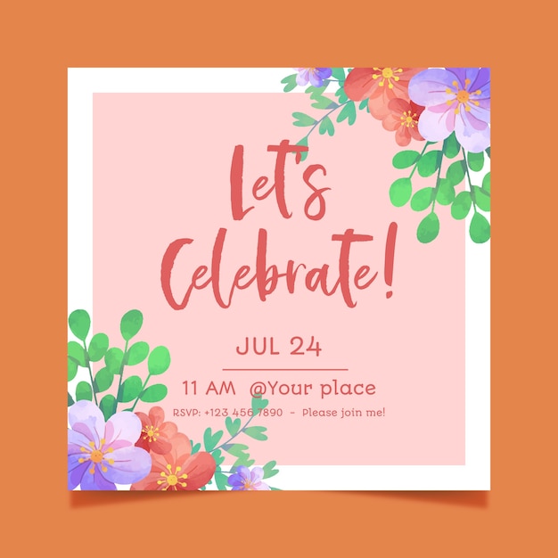 Free vector beautiful floral birthday card