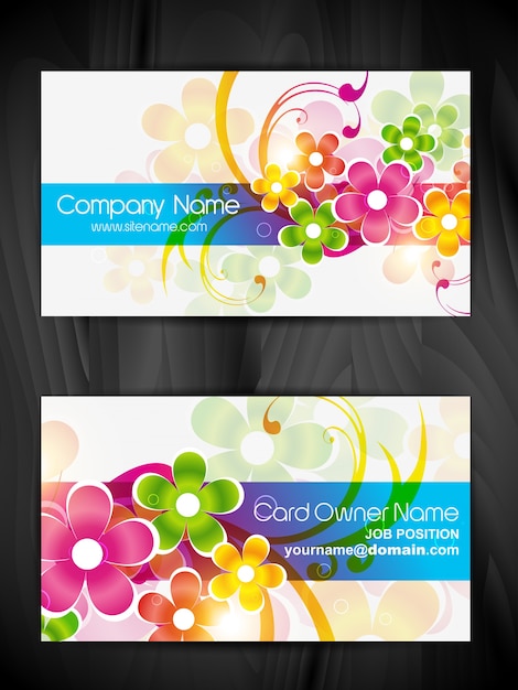 Floral Design Business Card Vector Template – Free Vector Download