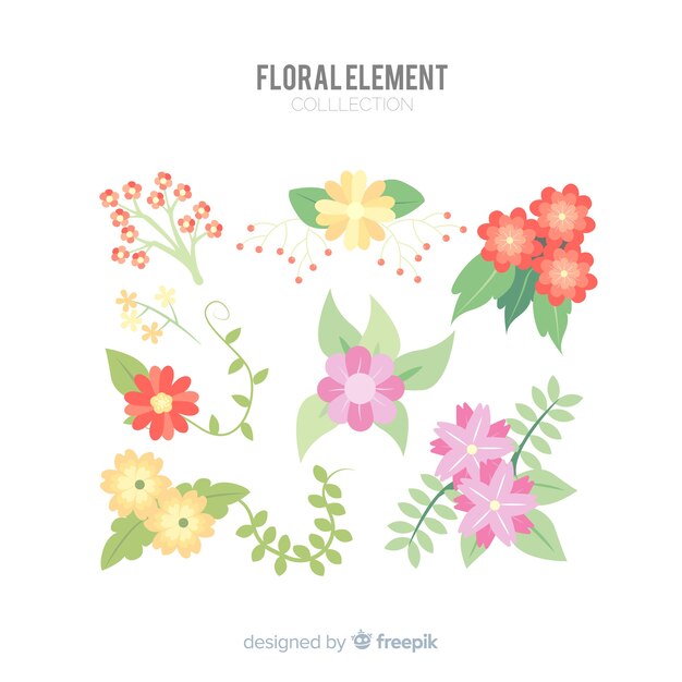 Beautiful floral elements collection