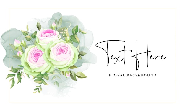 Бесплатное векторное изображение Красивая цветочная рамка фон с цветущим цветком розы