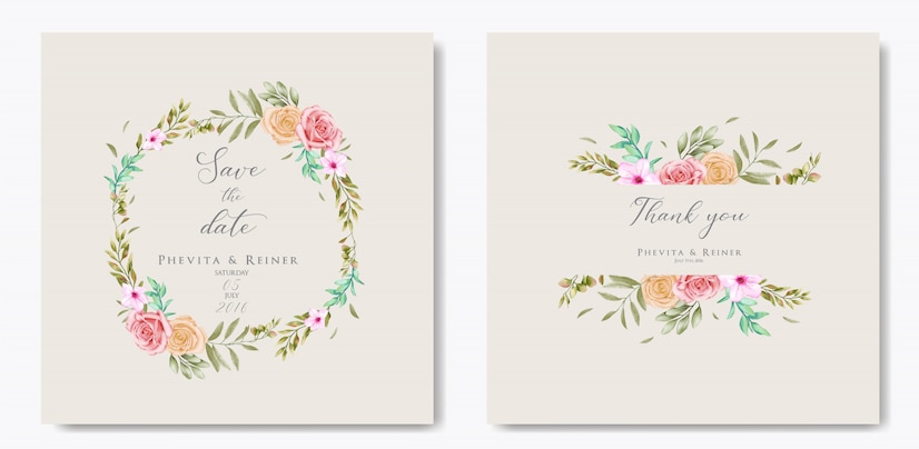 Premium Vector | Beautiful floral frame for wedding invitation