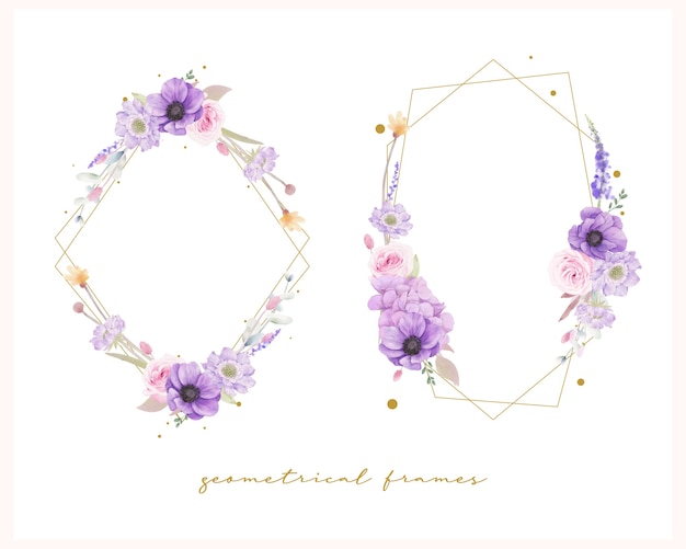 Free vector beautiful floral frame with watercolor roses