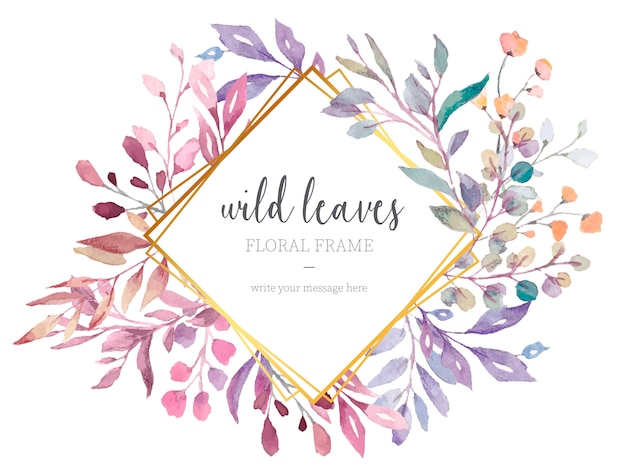 Beautiful floral frame with wild leaves