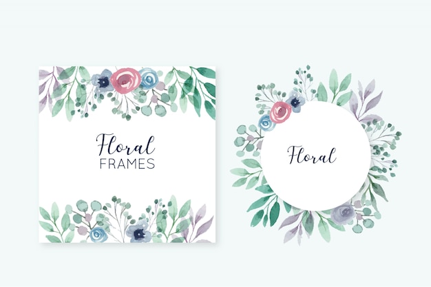 Free vector beautiful floral frames