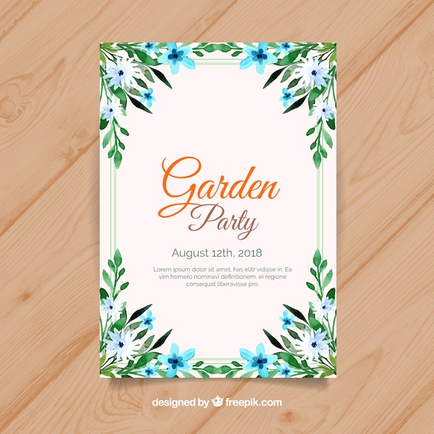 Beautiful floral garden party invitation