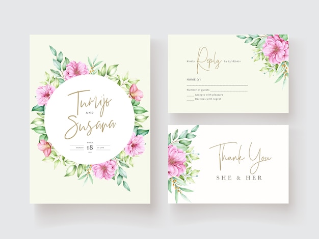 아름 다운 꽃 초대 카드 서식 파일
