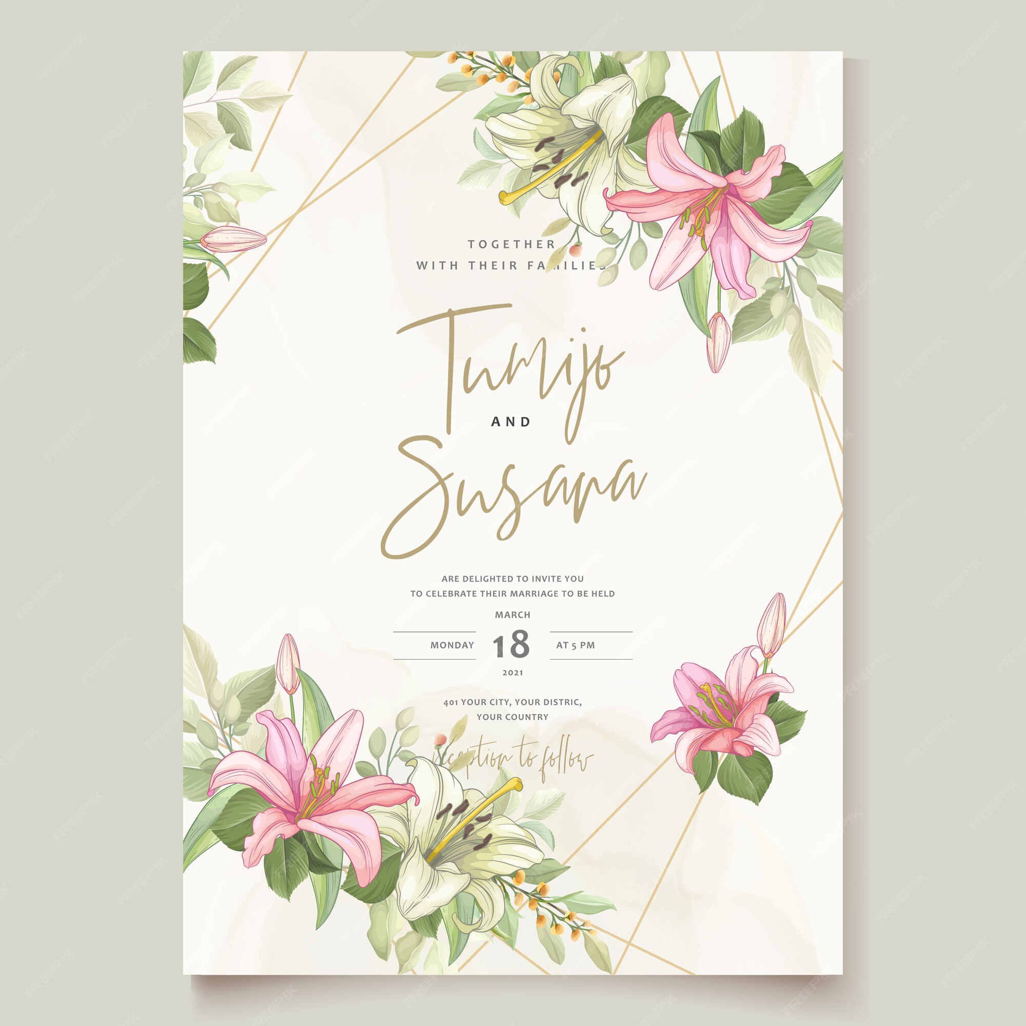 Wedding invitation flowers Vectors & Illustrations for Free Download |  Freepik