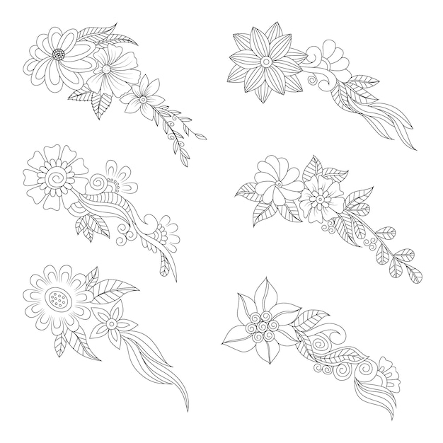 Free vector beautiful floral ornaments