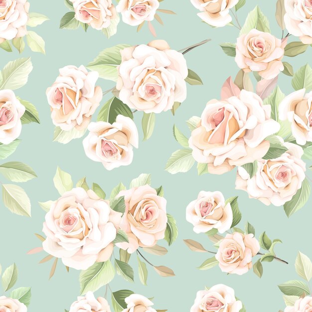 Free Vector beautiful floral seamless pattern