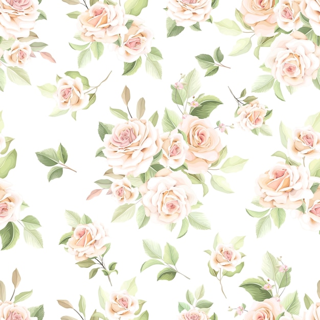 Free Vector beautiful floral seamless pattern