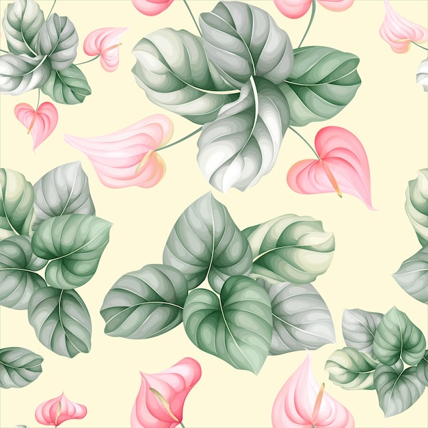 Free vector beautiful floral seamless pattern