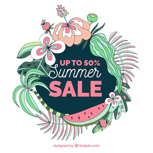 Beautiful floral summer sale background