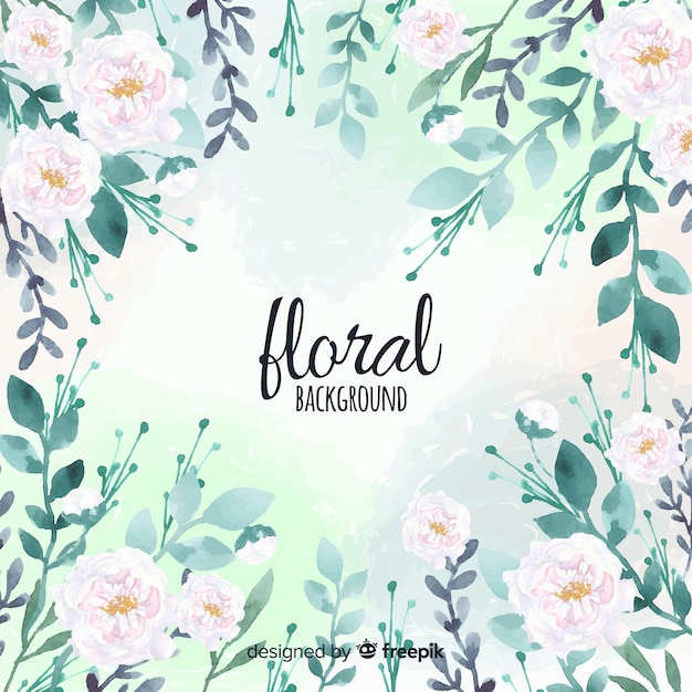 Beautiful floral watercolor background