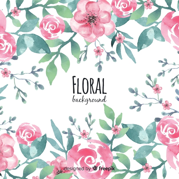 Free vector beautiful floral watercolor background